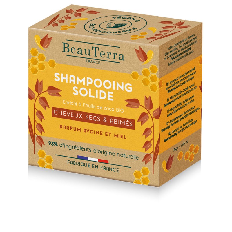 SOLIDE shampooing à l'avoine et au miel 75 gr
