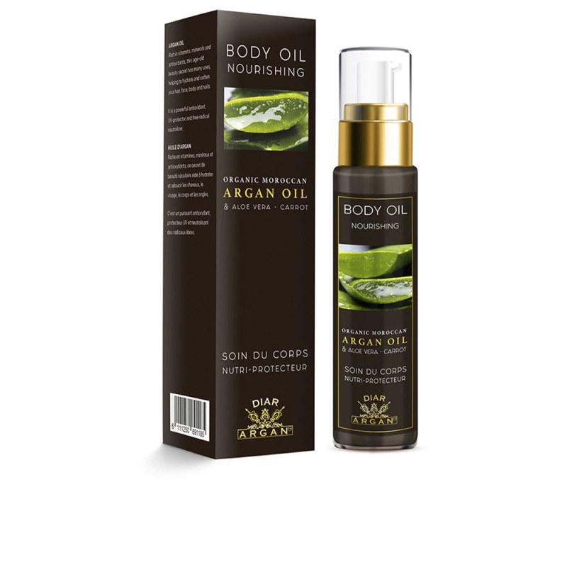 HUILE CORPORELLE NOURRISSANTE argan à l'aloe vera et carotte 50 ml