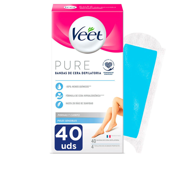 PURE WAX BANDS peau sensible corps 40 u
