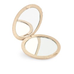 ESPEJO bolso natural fiber doble plegable x4 beige 1 u