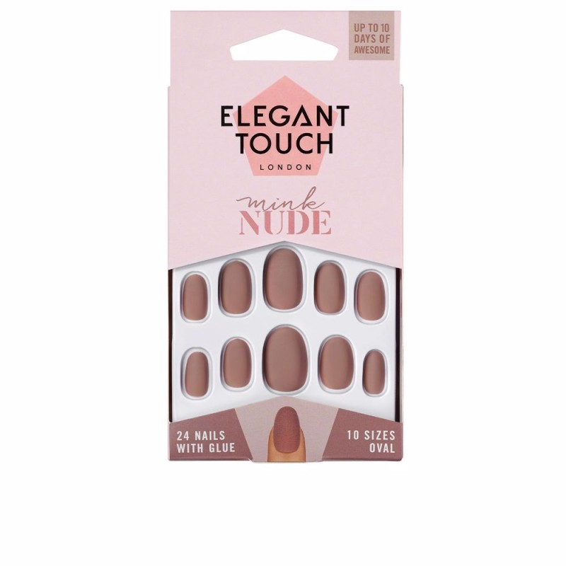 POLISHED COLOUR nails with glue oval mink nude