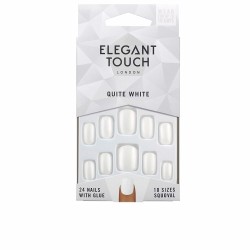 POLISHED COLOUR nails with glue squoval quite white