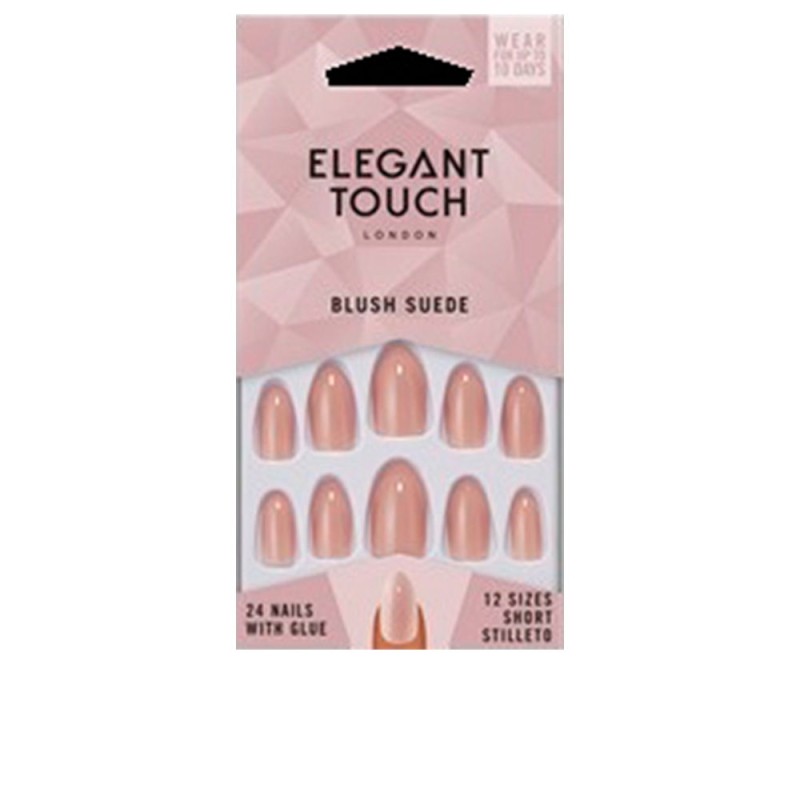 CORE COLOUR nails with glue short stiletto blush suede 24 u