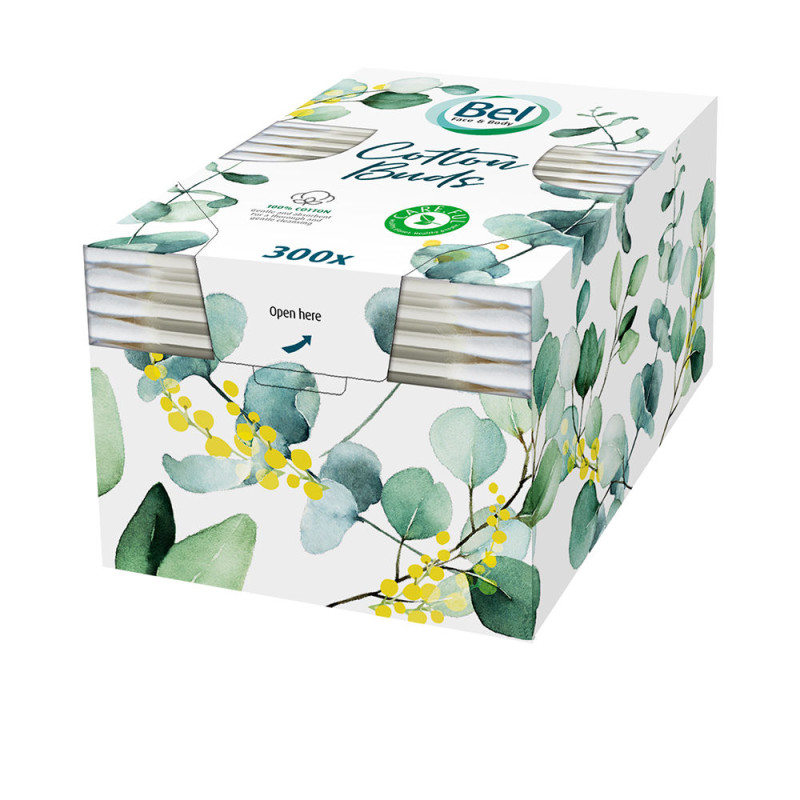 Cotons-tiges BEL PREMIUM 100% sans plastique 300 pcs