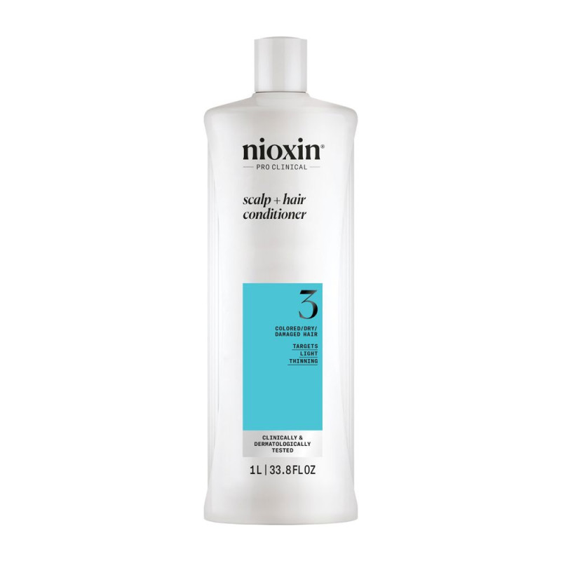 SYSTEM 3 Après-shampooing Cheveux teints et abîmés avec léger affaiblissement 1000 ml