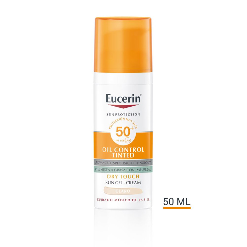 PROTECTION SOLAIRE contrôle de l'huile toucher sec gel-crème couleur SPF50+ clair 50 ml