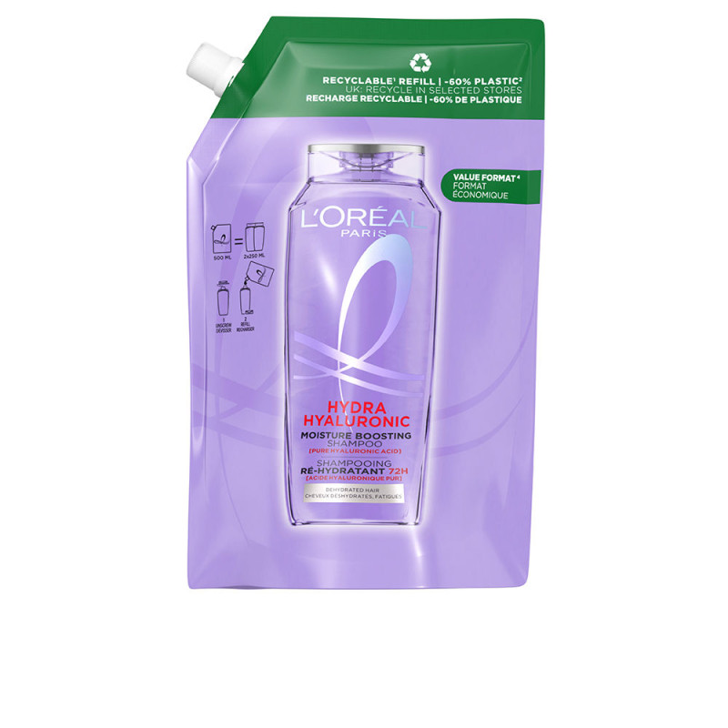 ELVIVE HYDRA HYALURONIC shampooing recharge hydratation 72h pack éco 500 ml