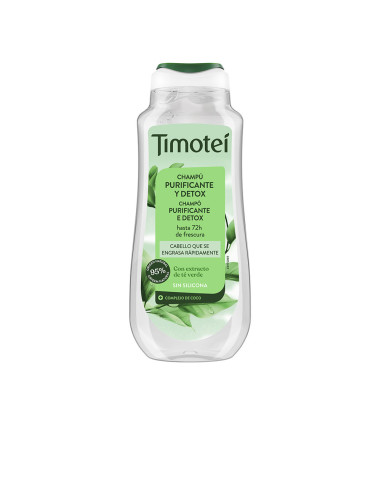 TIMOTEI Shampoing purifiant et détoxifiant à l'extrait de thé vert pour cheveux gras 300 ml