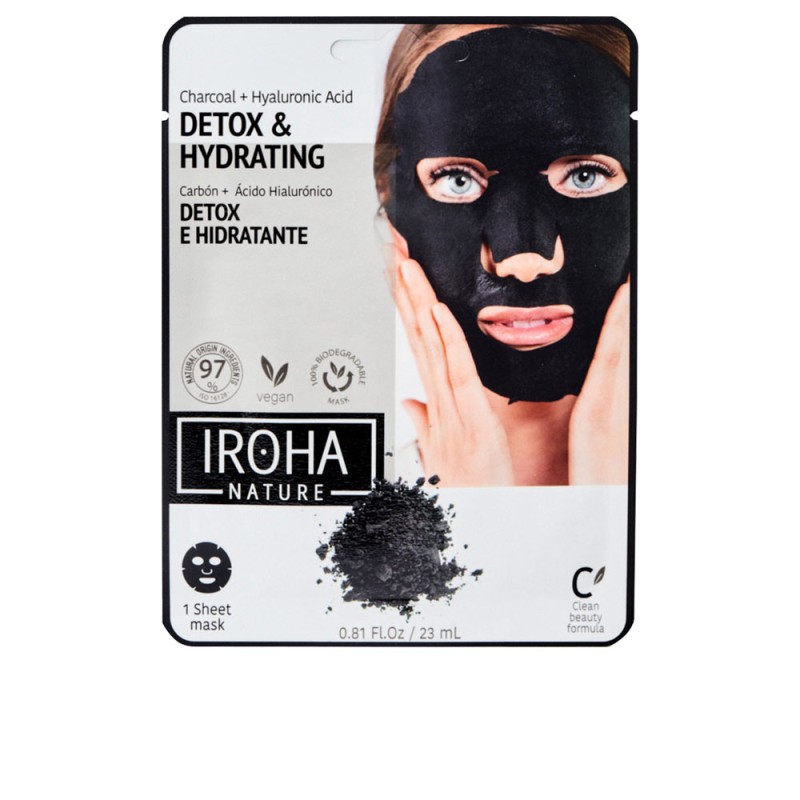 Masque visage en tissu Détox charbon Anti-imperfections