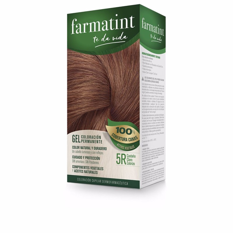 FARMATINT GEL coloración permanente 5r-castaño claro cobrizo 5 u