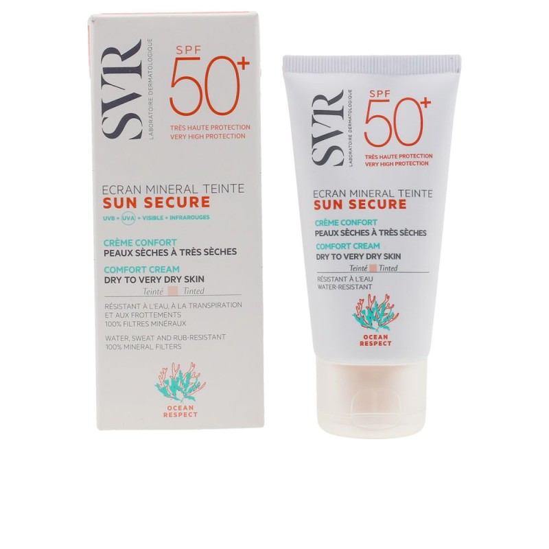 SUN SECURE ecran mineral teinte peaux sèches SPF50 60 gr