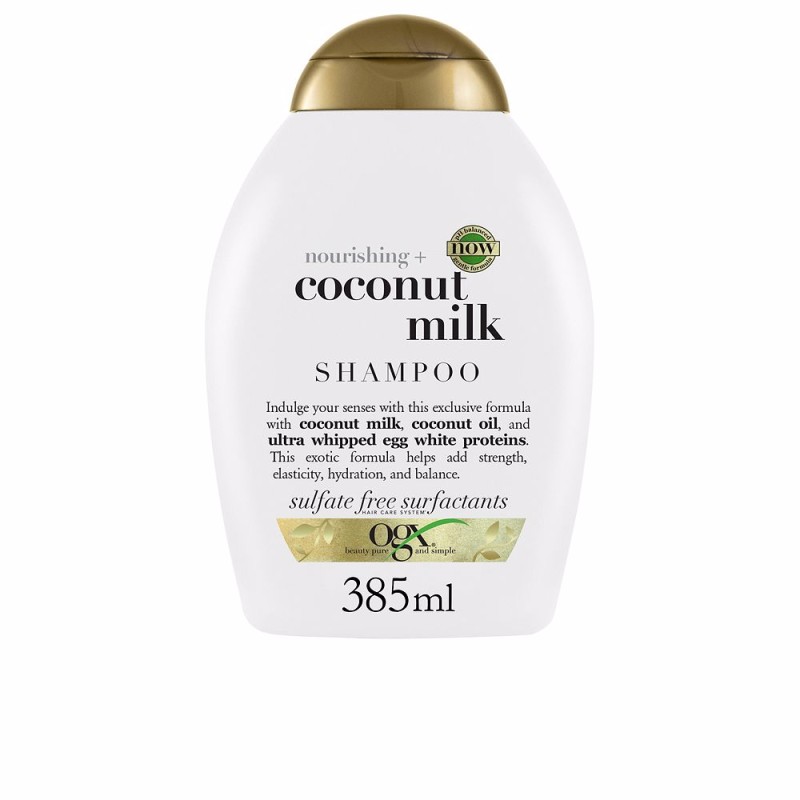 OGX Shampoing au Lait de Coco sans Paraben Cheveux Secs Hydratation et Élasticité 385 ml
